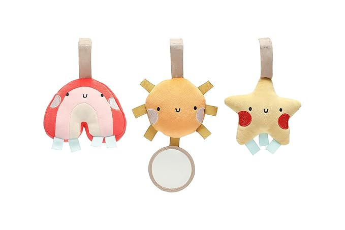 Pearhead Star, Sun and Rainbow Stroller Toys, Plush Baby Travel Car Seat Toy Set, Baby Hanging To... | Amazon (US)