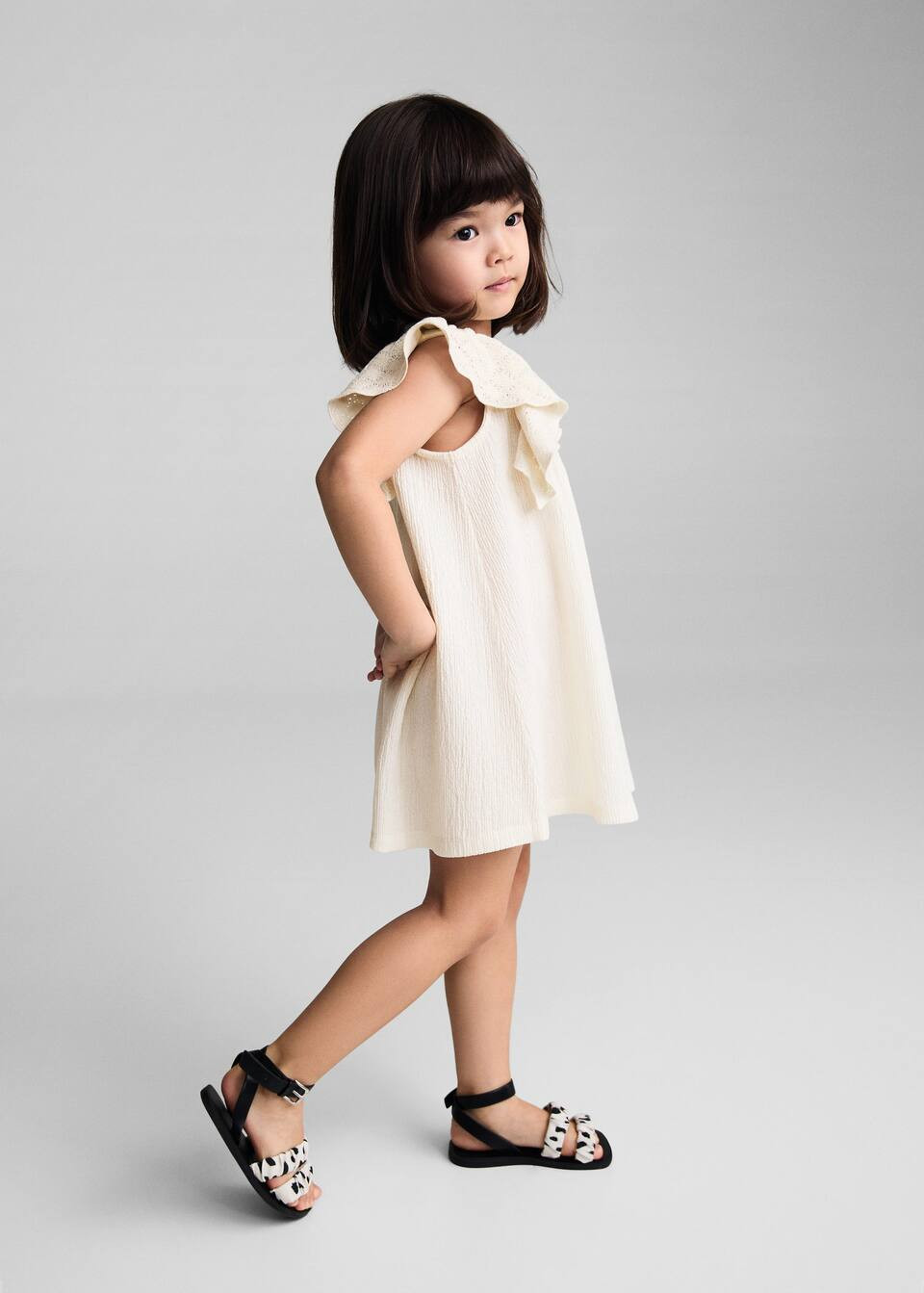 Textured cotton-blend dress | MANGO (US)