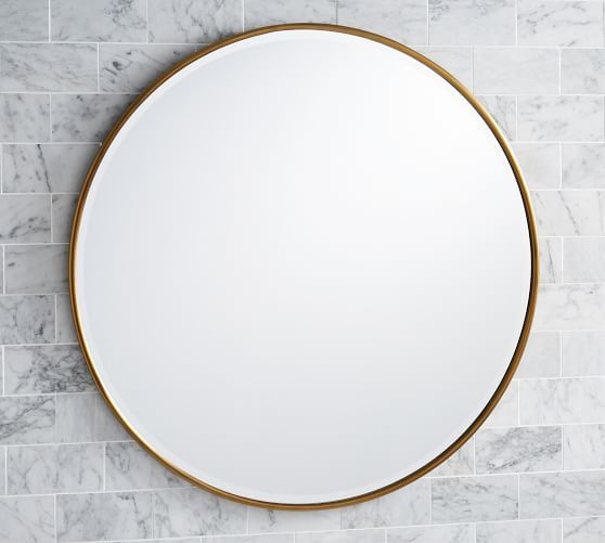 Vintage Round Mirror, Extra Large, Brass | Pottery Barn (US)
