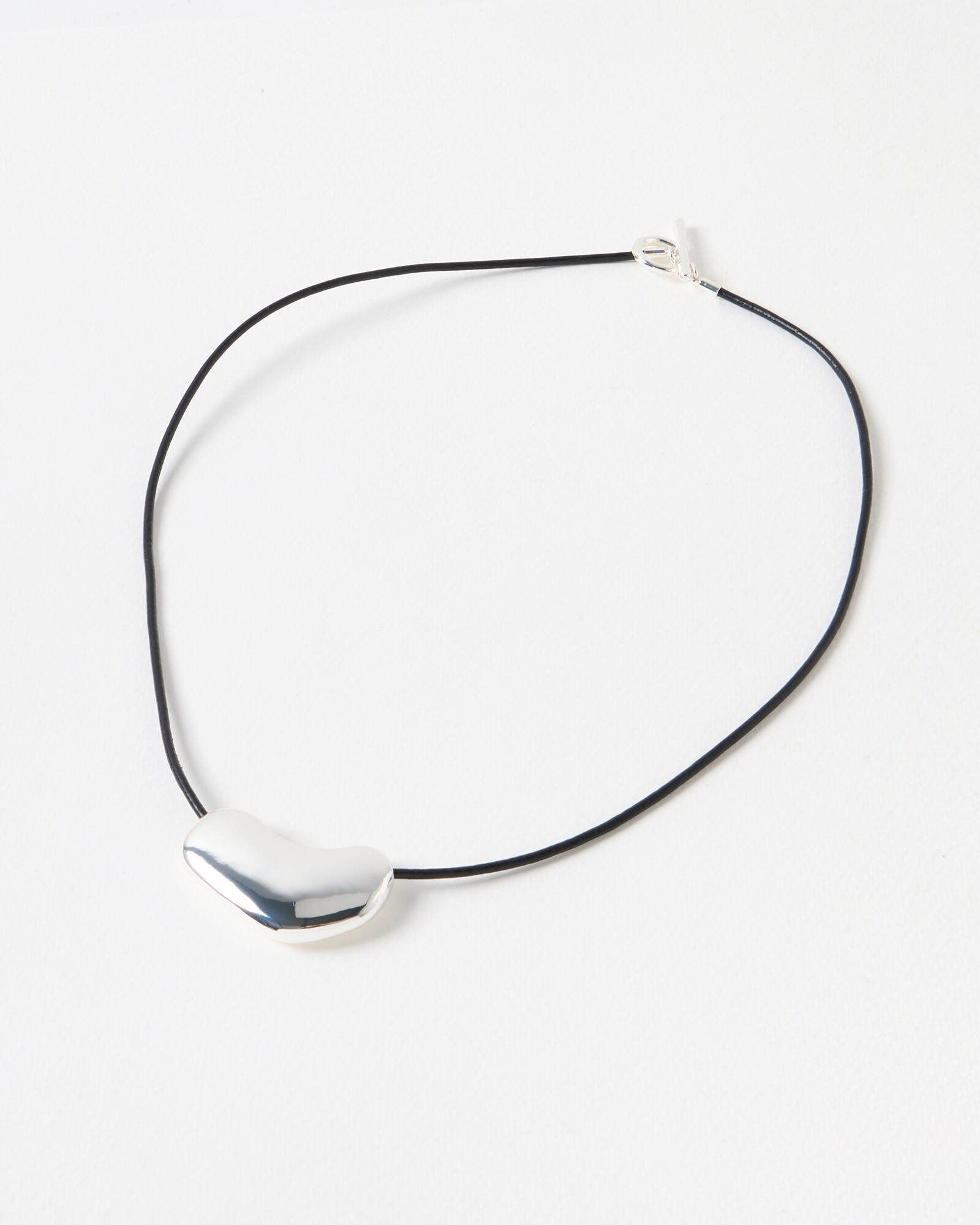 Yuka Organic Silver Tone Pendant Cord Necklace | Oliver Bonas (Global)