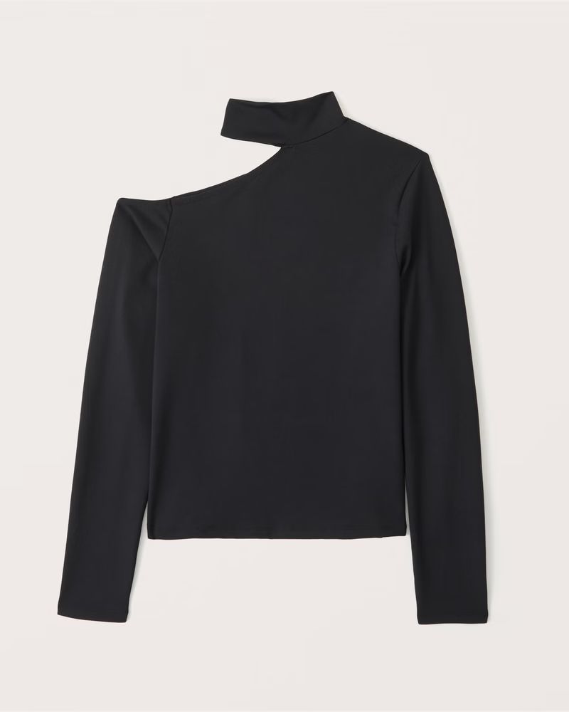Women's Long-Sleeve Seamless Fabric Asymmetrical Cutout Top | Women's Up To 50% Off Select Styles... | Abercrombie & Fitch (US)