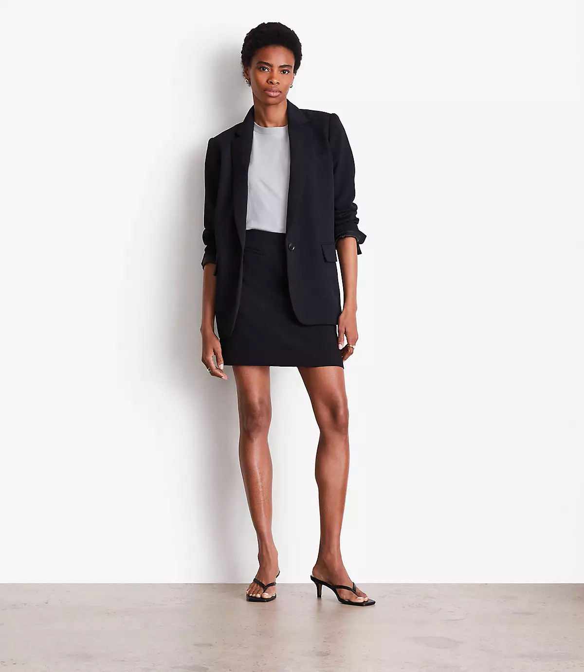 LOFT Versa Crepe Drape Relaxed Blazer | LOFT