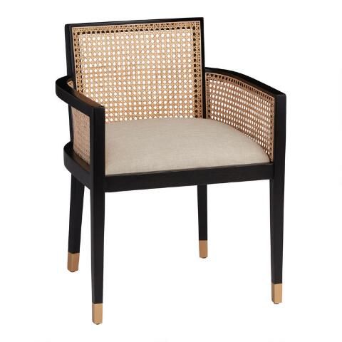 Fynn Wood And Cane Back Dining Armchair | World Market