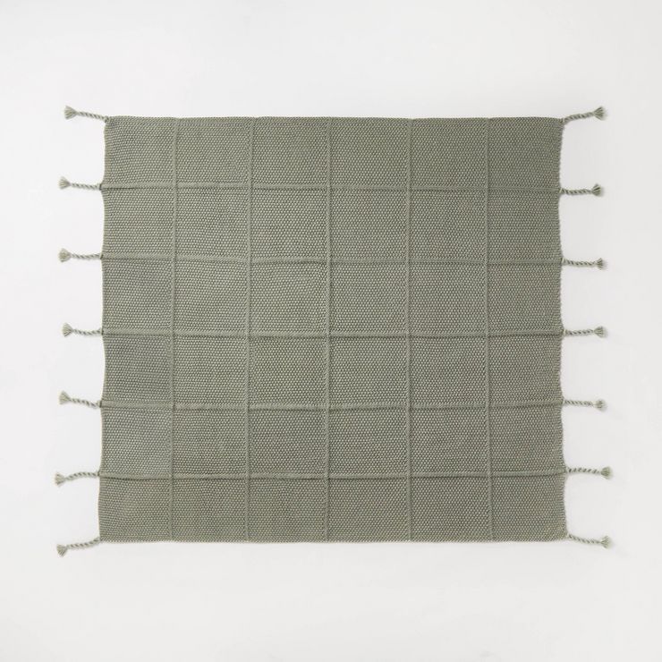 Windowpane Knit Throw Blanket with Tassels - Threshold™ designed with Studio McGee | Target