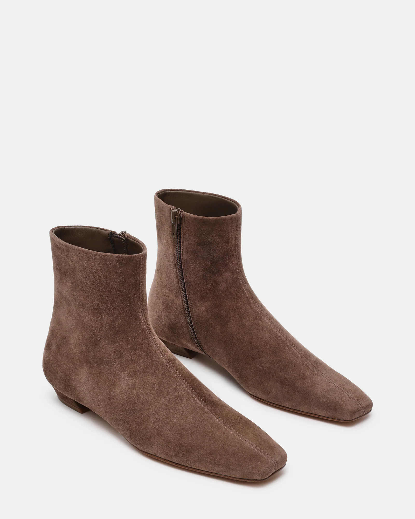 ZAMI Taupe Suede Square-Toe Women's Ankle Boot | Steve Madden (US)