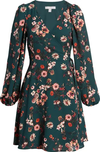 Chelsea28 Floral Long Sleeve Faux Wrap Dress | Nordstrom | Nordstrom