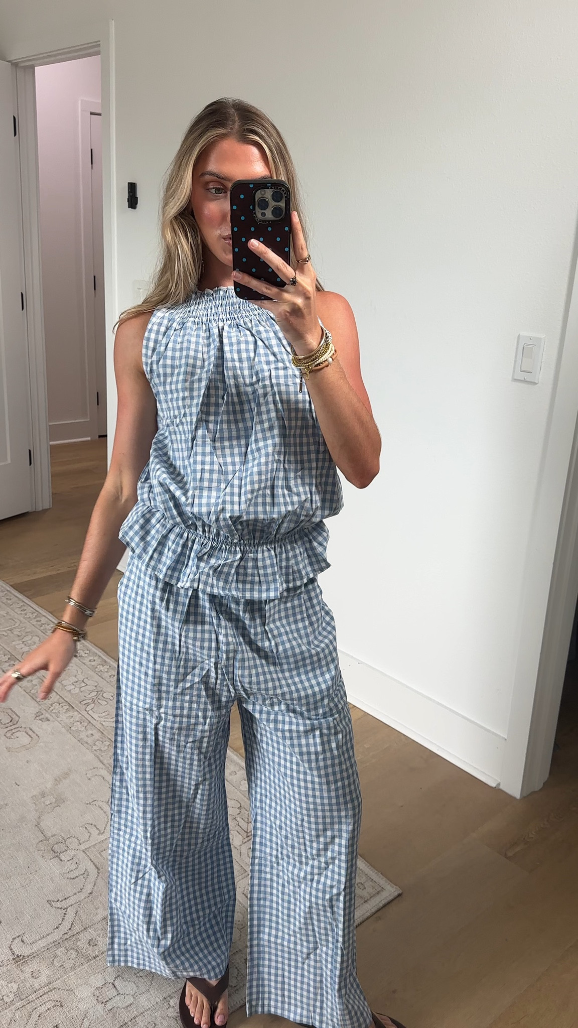 Amazon size small Tanming Women's 2 Piece Set Outfits Gingham Plaid Sleeveless Ruffle Top Wide Leg Pants Summer Casual Beach Vacation Sets

#LTKootd #LTKSeasonal #LTKSaleAlert