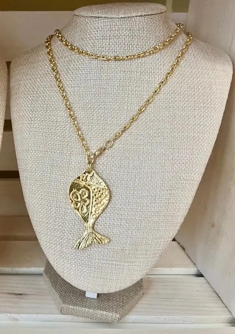 Coastal Fish Necklace. 34 Inches With All Gold Filled Pieces. Can Be Worn as One Long Necklace or... | Etsy (Global)