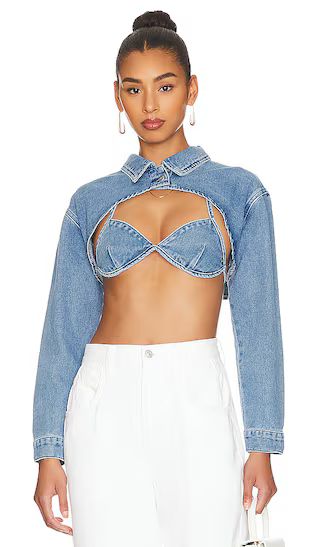 Demi Crop Jacket Set in Blue Wash | Revolve Clothing (Global)