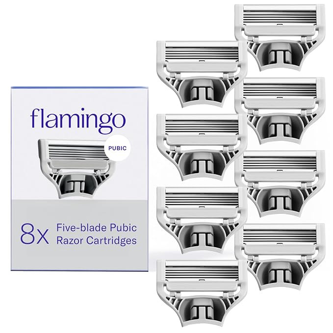 Flamingo Pubic Women's Pubic Razor Refill Cartridges, 8 Women's Razors for Shaving Bikini Line | Amazon (US)