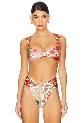 x REVOLVE Lucille Bikini Top in Pink Multi | Revolve Clothing (Global)
