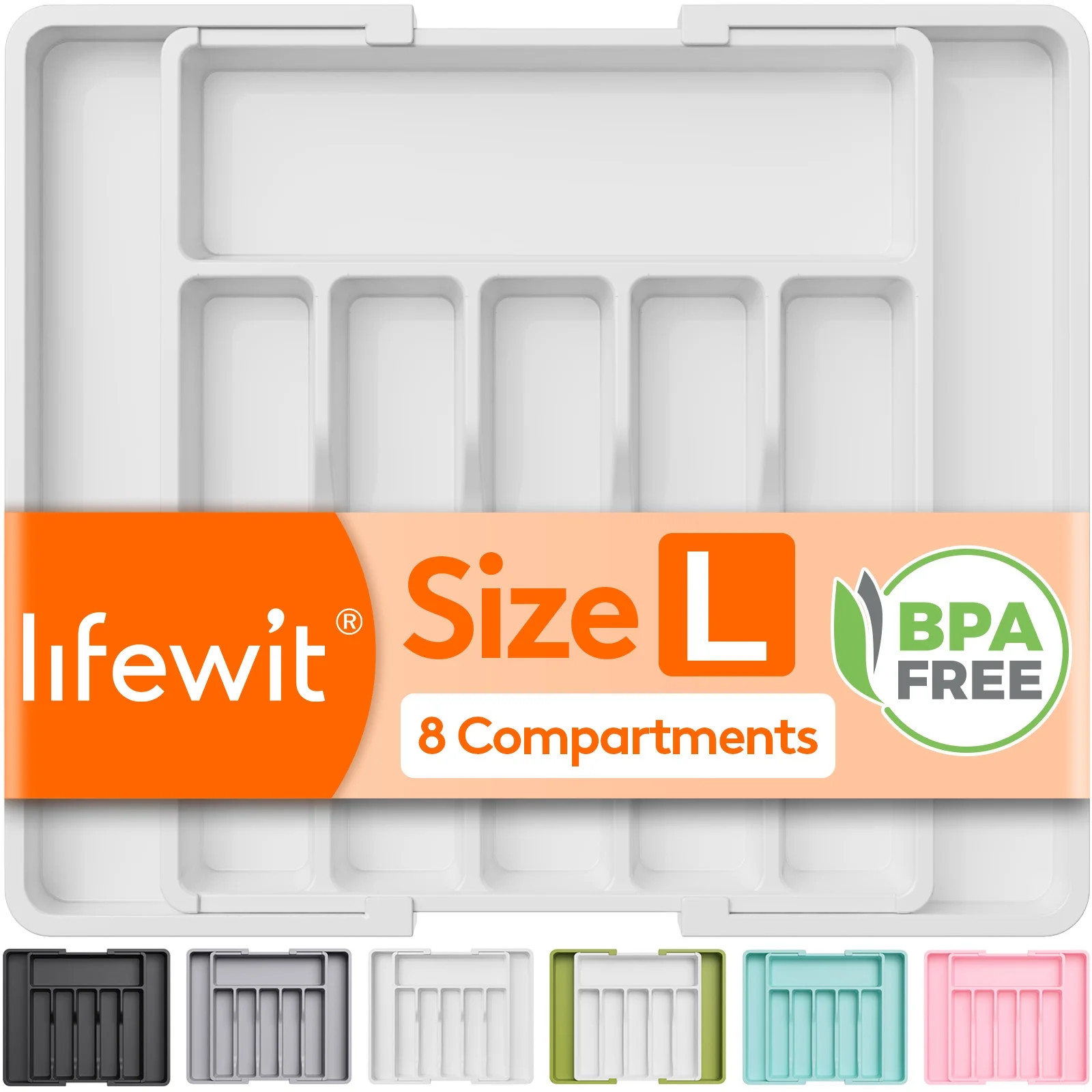 Lifewit Silverware Drawer Organizer, Expandable Utensil Tray for Kitchen, BPA Free Flatware and C... | Walmart (US)