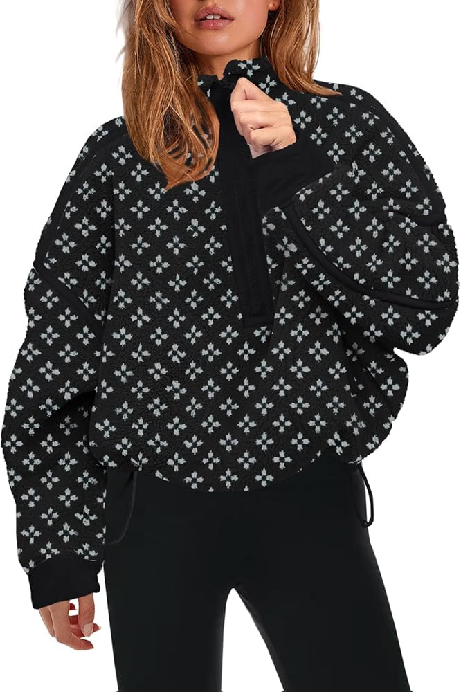 Panadila Womens Quarter Zip Fleece Pullover Sherpa Jacket | Amazon (US)