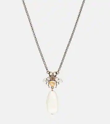 Bee faux pearl and crystal-embellished necklace | Mytheresa (US/CA)