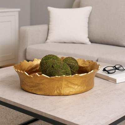 Decorative Round Metal Bowl for Coffee Table Decor - Sophisticated Centerpiece Table Decorations and Home Decor Accents -7", Gold | Target