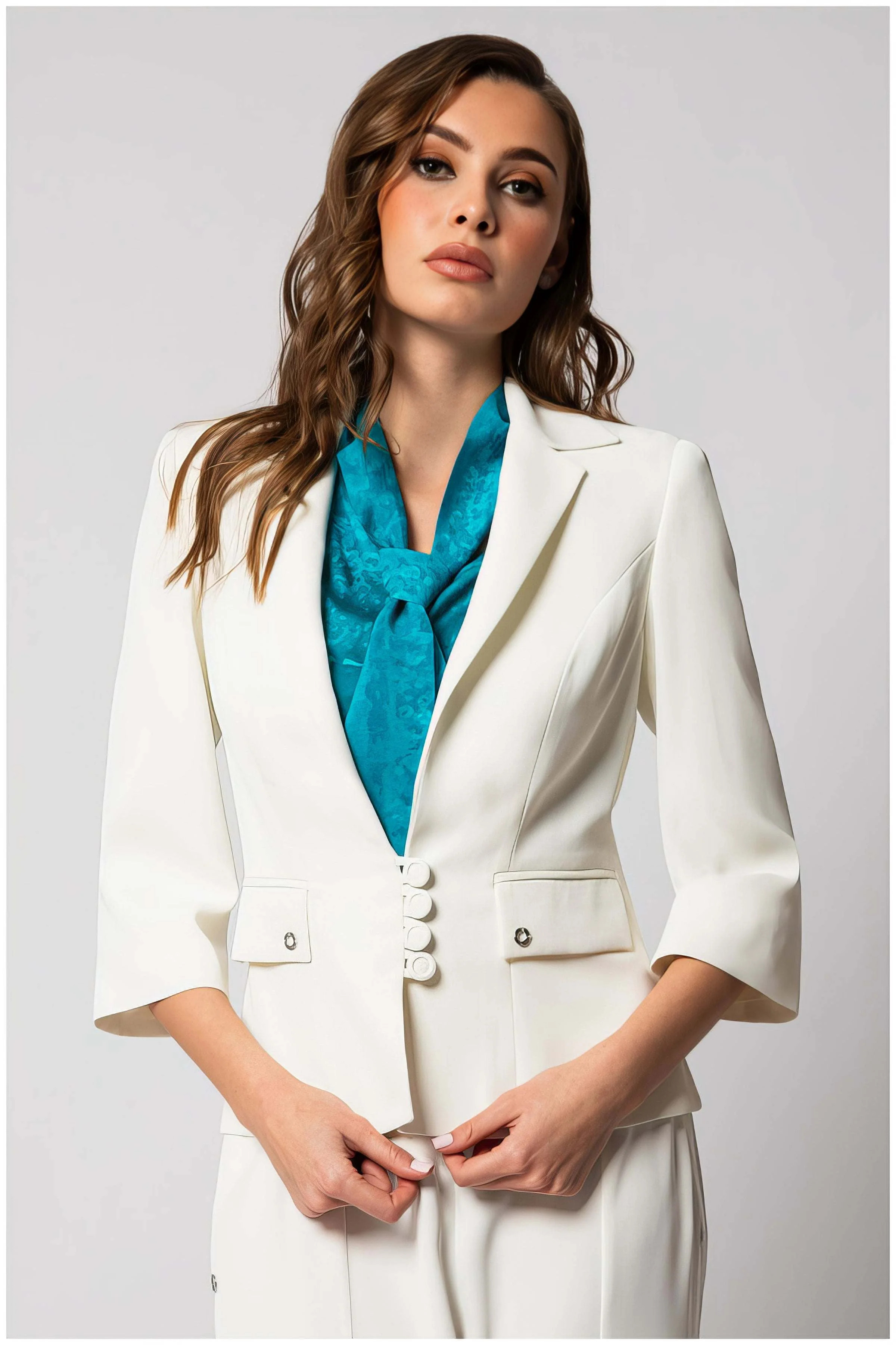 Alexa Tailored Blazer in White | Luna Fashion House | Luna Fashion House