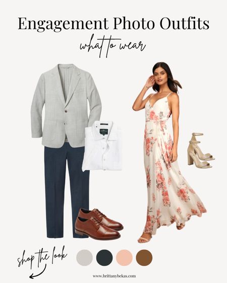 This is a timeless engagement photo outfit idea. Perfect for an engagement photo session dress downtown, on the beach or at a beautiful park. Pair a floral dress with a simple sport coat and colored pant for your man  

Engagement photo outfits / engagement pictures / rehearsal dinner outfit / wedding guest dress / couple outfits / engagement dress / bridal shower dress / mens style / lulus dress 

#LTKstyletip #LTKmens #LTKunder100
