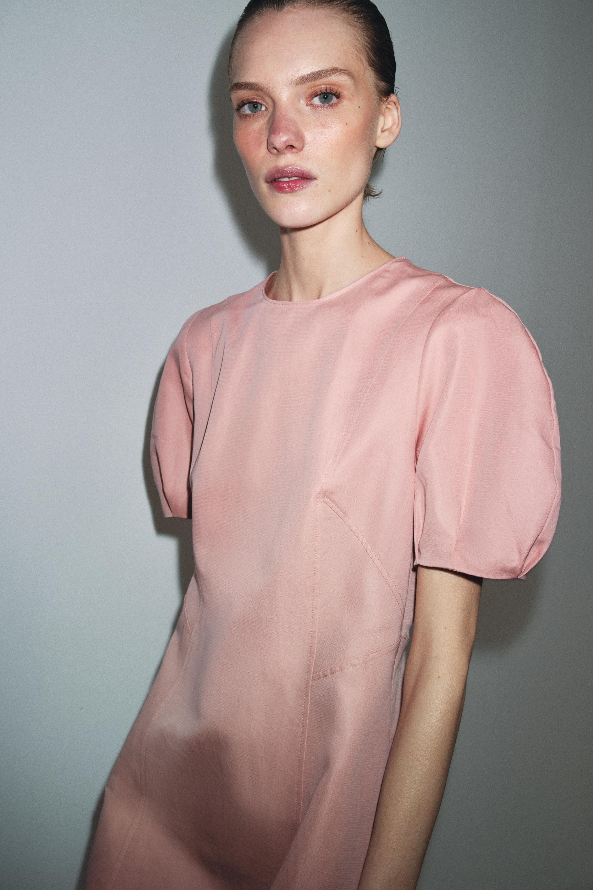 ZW COLLECTION LINEN BLEND MIDI DRESS | Zara US