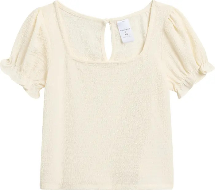 Nordstrom Kids' Textured Puff Sleeve Top | Nordstrom | Nordstrom