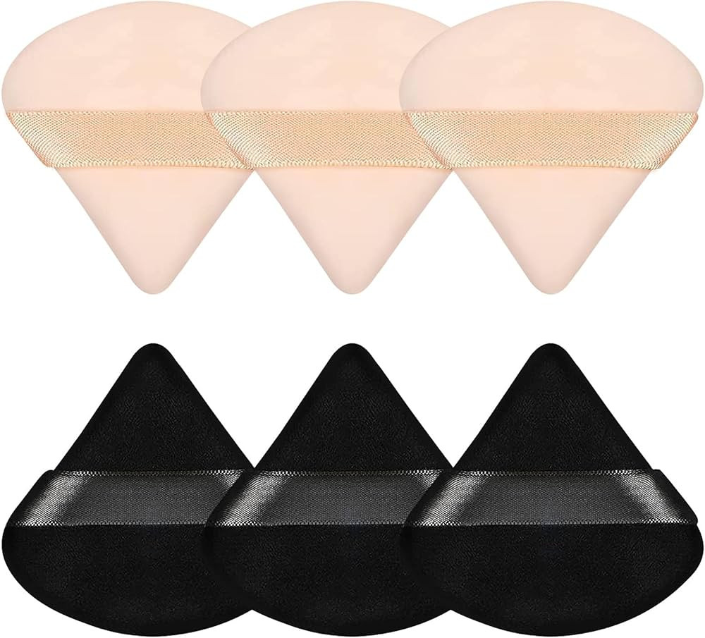 Pimoys 6 Pieces Powder Puff Face Triangle Makeup Sponge Soft Velour Puffs for Loose Powder Beauty... | Amazon (US)