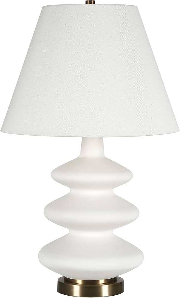 Henn&Hart 26.5" Tall Triple Gourd Table Lamp with Fabric Shade in Cloud White, for Home, Living R... | Amazon (US)