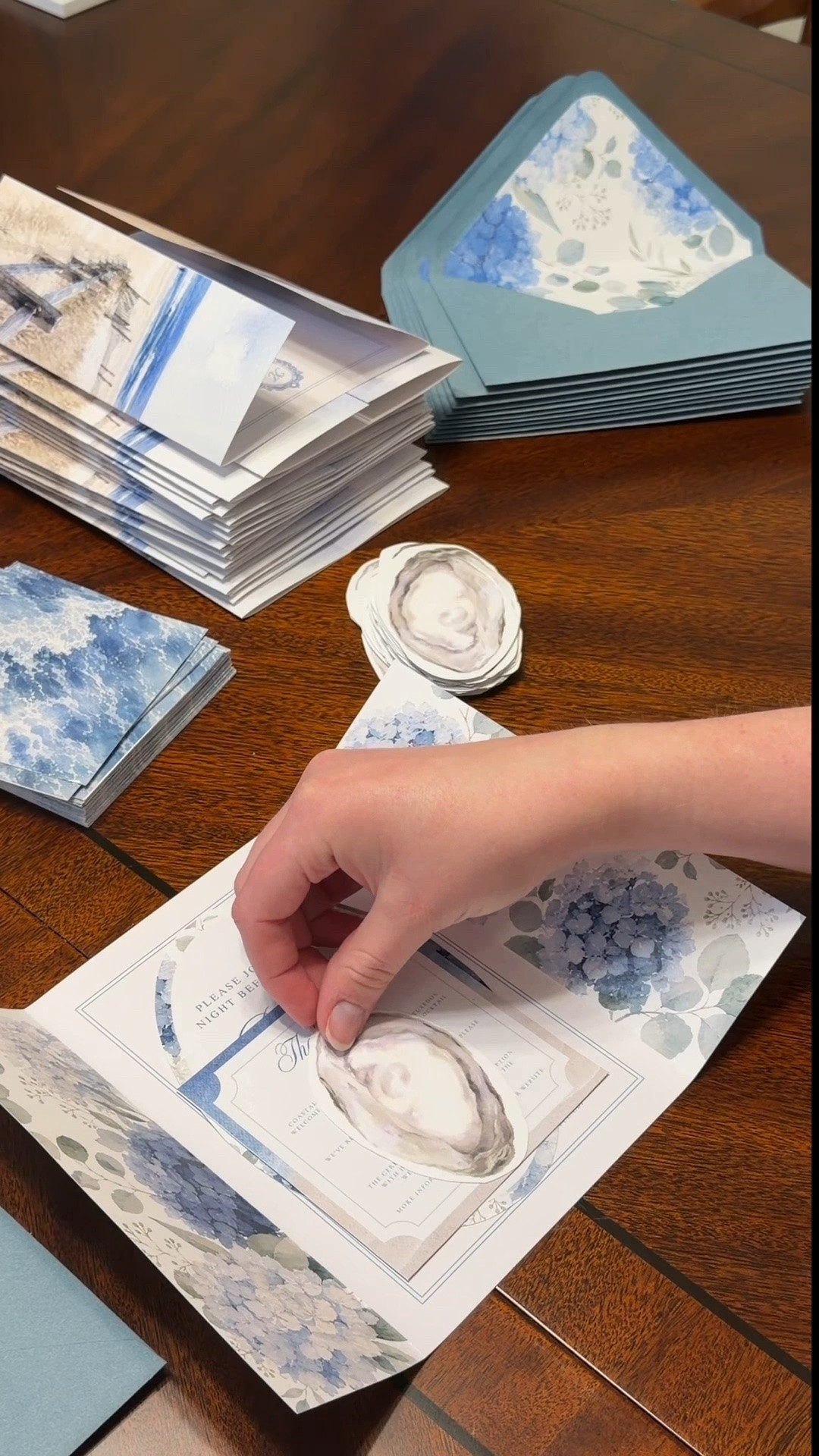 Putting together my coastal wedding invitation suite. 🩵🦪🌊

#LTKWedding