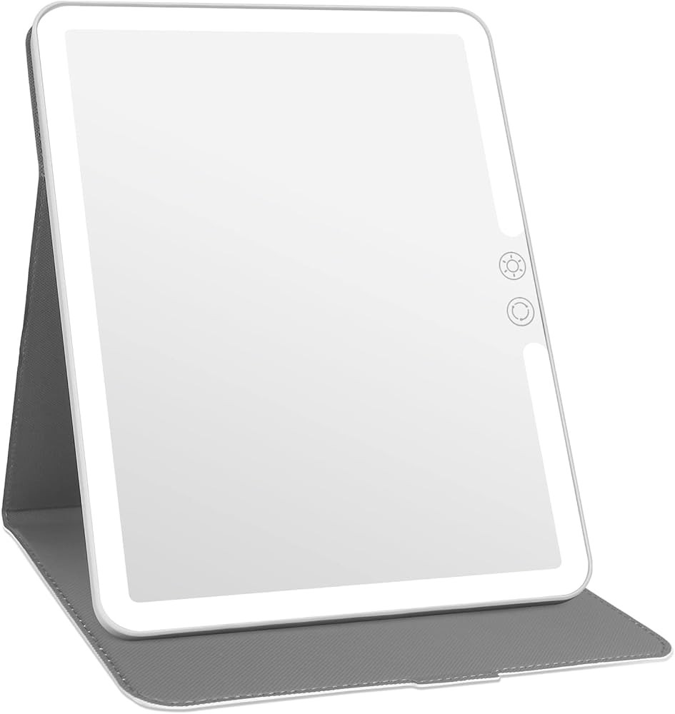 deweisn Folding Compact Lighted Makeup Mirror with 3 Colors Light,Rechargable 2000mA Batteries Mi... | Amazon (US)