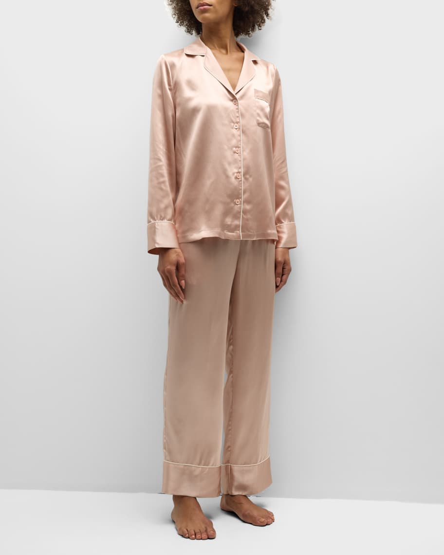 Neiman Marcus Long Silk Charmeuse Pajama Set | Neiman Marcus