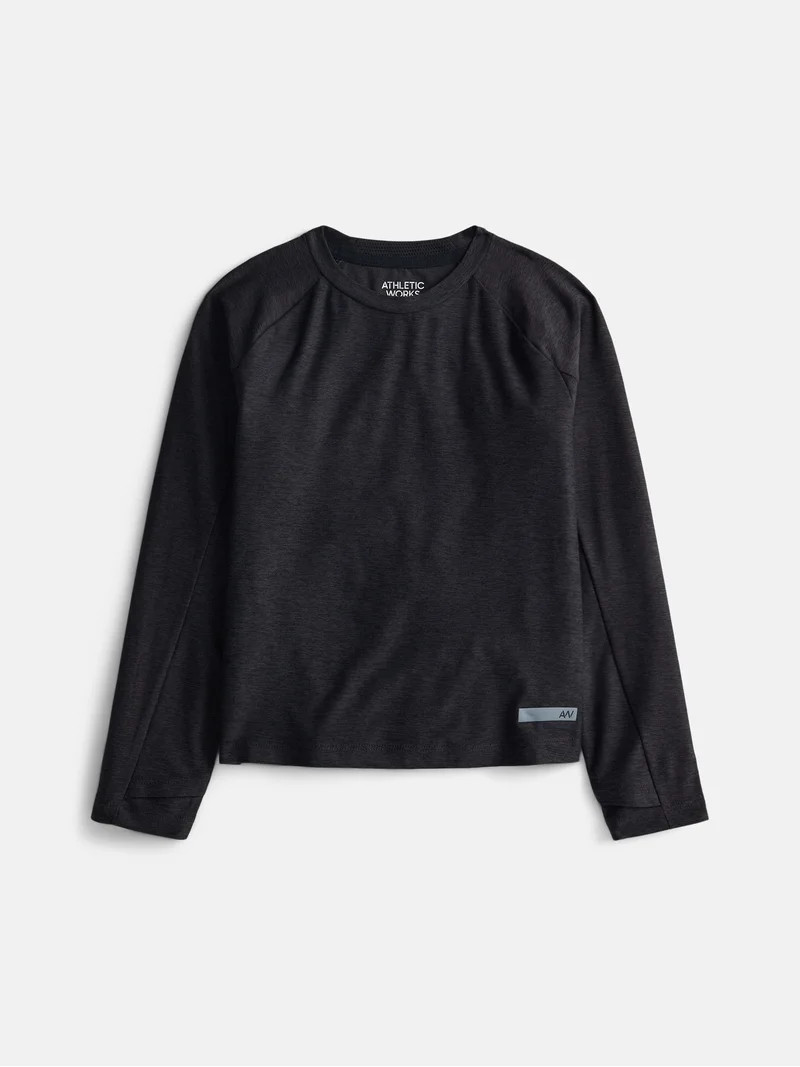 Athletic Work Boys ButterCore Tee with Long Sleeves, Sizes 4-18 | Walmart (US)