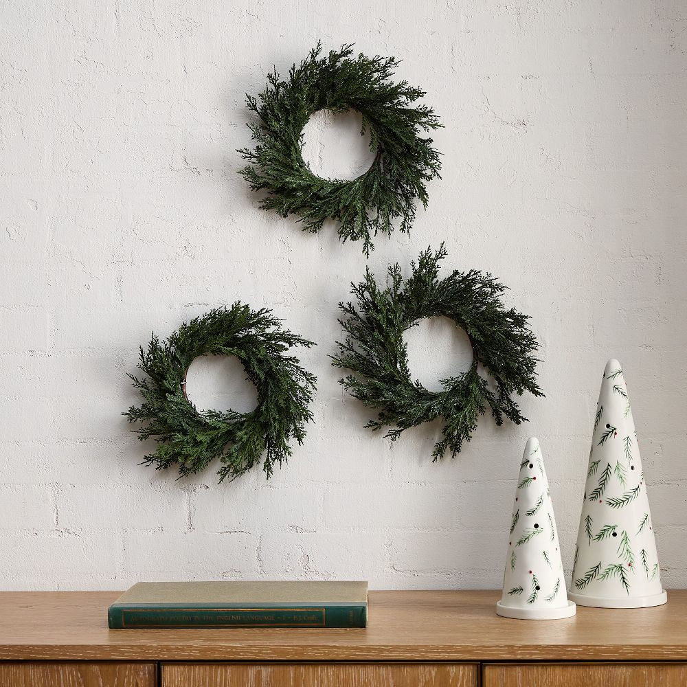 Faux Mini Pine Wreaths (Set of 3) | West Elm (US)