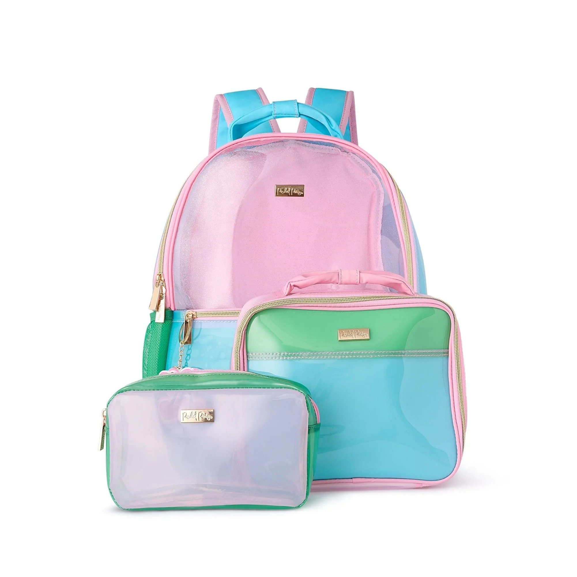 Clear Color Block Jelly Backpack Bundle (Backpack, Lunchbox & Pouch) | Packed Party