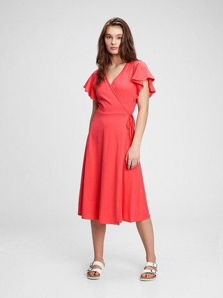 Wrap-Front Midi Dress | Gap (US)