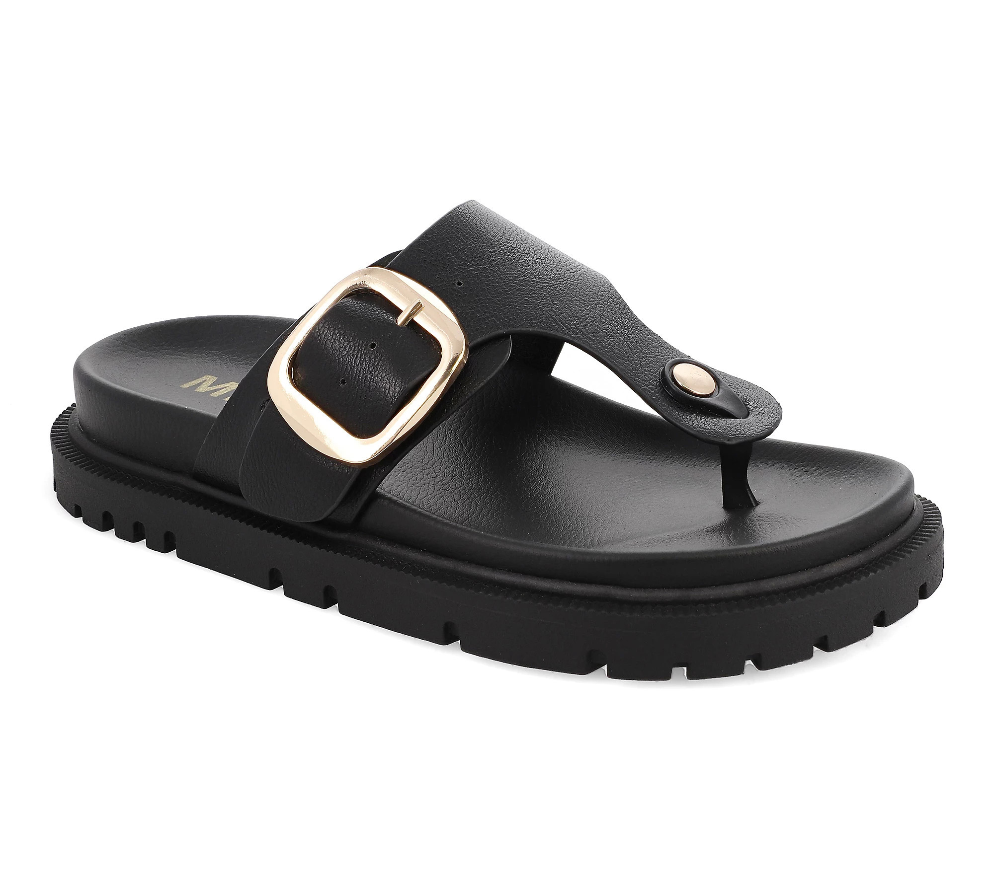 MIA Buckled Comfort Thong Sandals - Geri | QVC
