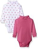 Spasilk Baby Girls 2 Pack Turtleneck Long Sleeve Bodysuit, 18 Months Pink | Amazon (US)