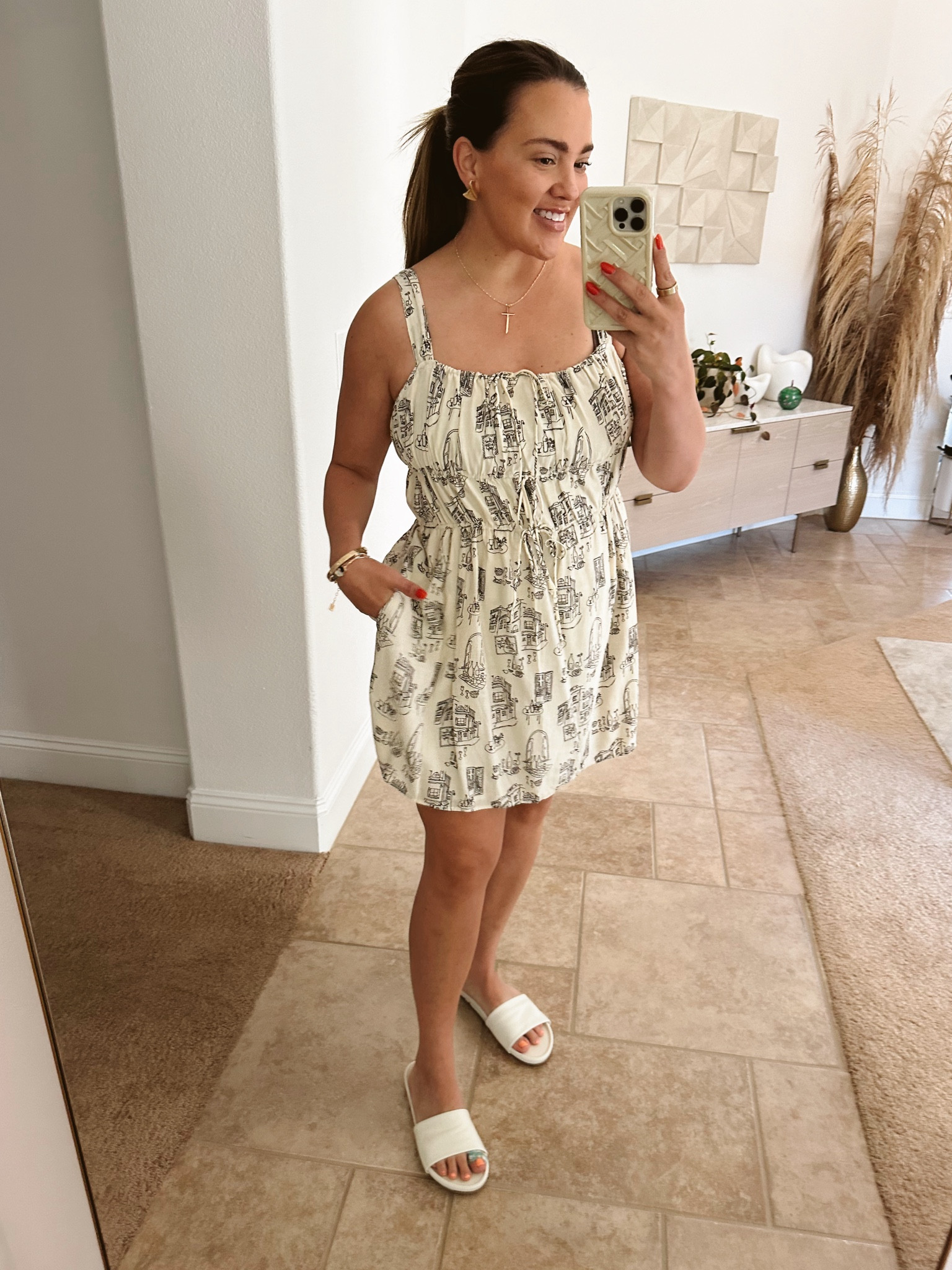 how cute is this little printed dress? the ties are so cute and I die for the print! i’m wearing size medium 