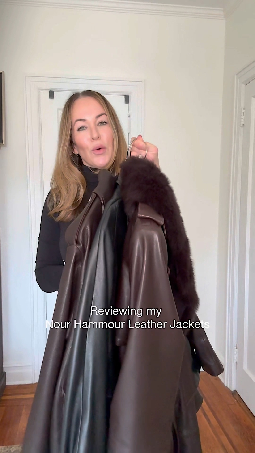 Outfit number #1 Hatti Jacket size 36, Agolde Lana denim (TTS), Wolford bodysuit, Khaite boots. 

Outfit #2 Drey Jacket, Citizens pants, Pistola sweater (in a M), Victoria Beckham shoes, Freya bag, aire sunglasses. 

Outfit #3: Dakota jacket size 38, Citizens Annina trousers, Nili Lotan denim shirt, Victoria Beckham shoes 

Linked exact pieces all below. 