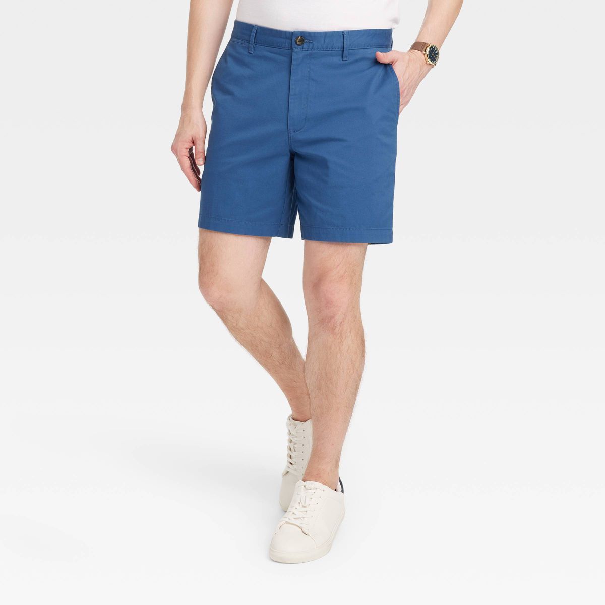 Men's Every Wear 7" Flat Front Chino Shorts - Goodfellow & Co™ Cruise Blue | Target