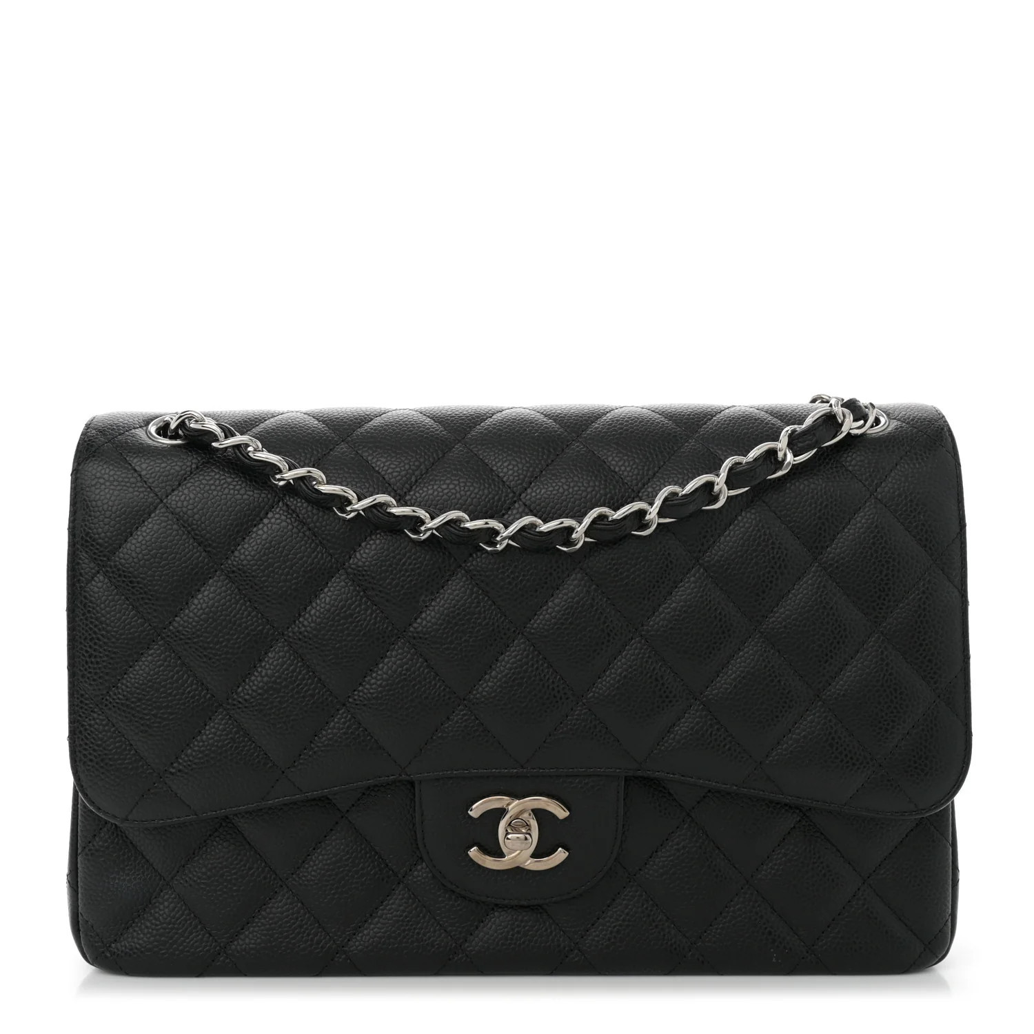 Chanel Caviar Quilted Jumbo Double Flap Black 1745686 | FASHIONPHILE (US)
