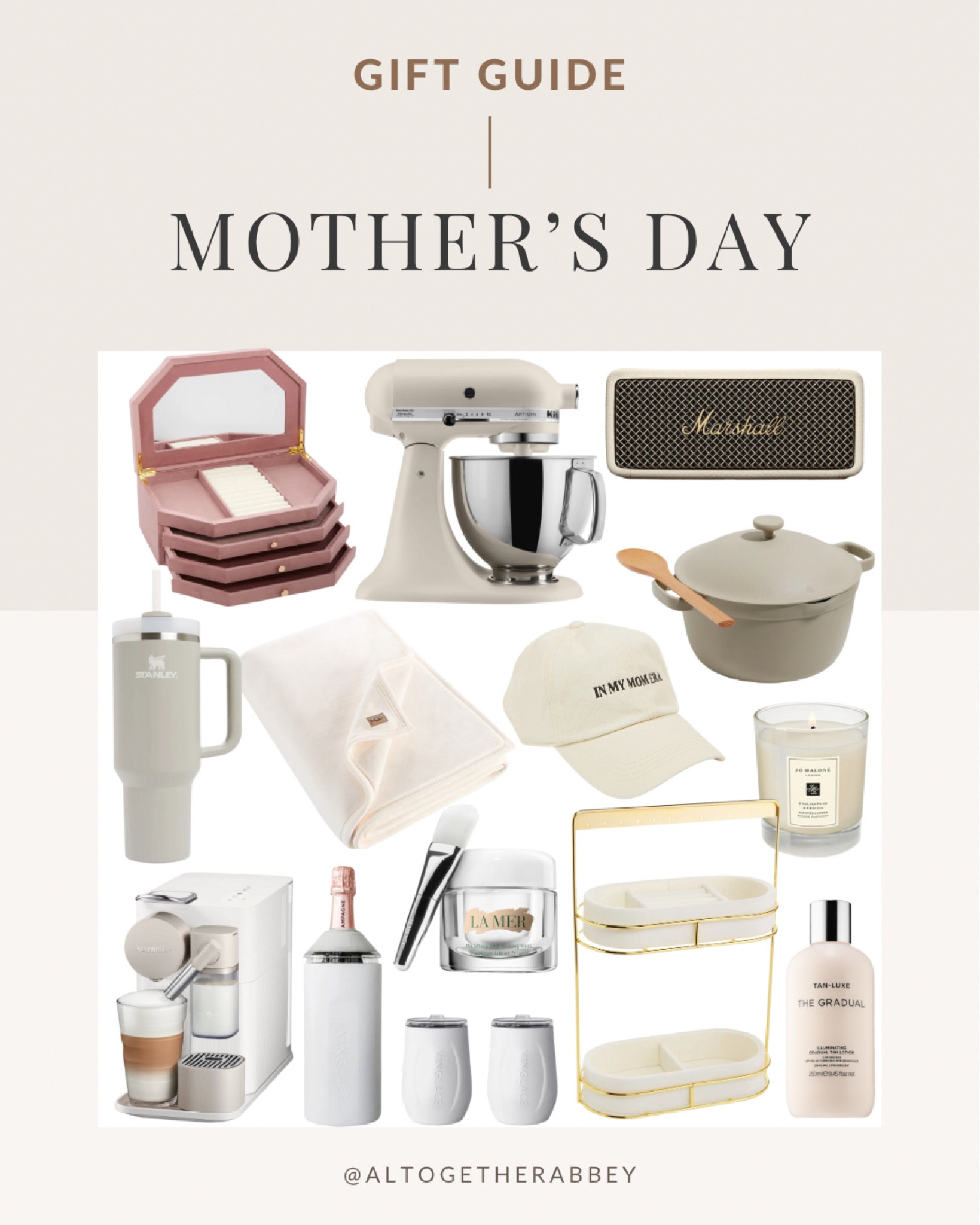 Mother’s Day Gift Guide 🤍

#mothersday #giftsformom #mom #mothersdaygifts #giftguide #nordstrom #giftguideforher #giftsforher #mothersday2024 UGG, Nespresso, Stanley, KitchenAid Mixer,  Jo Malone, jewelry organizer, portable speaker, wine tumblers, beauty favorites 

Nordstrom, Sephora, Altar’d State, Target

#LTKHome #LTKGiftGuide #LTKBeauty