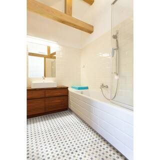 Azula Hatchwork 12 in. x 12 in. Polished Marble Mesh-Mounted Mosaic Tile (10 sq. ft. / Case) | The Home Depot