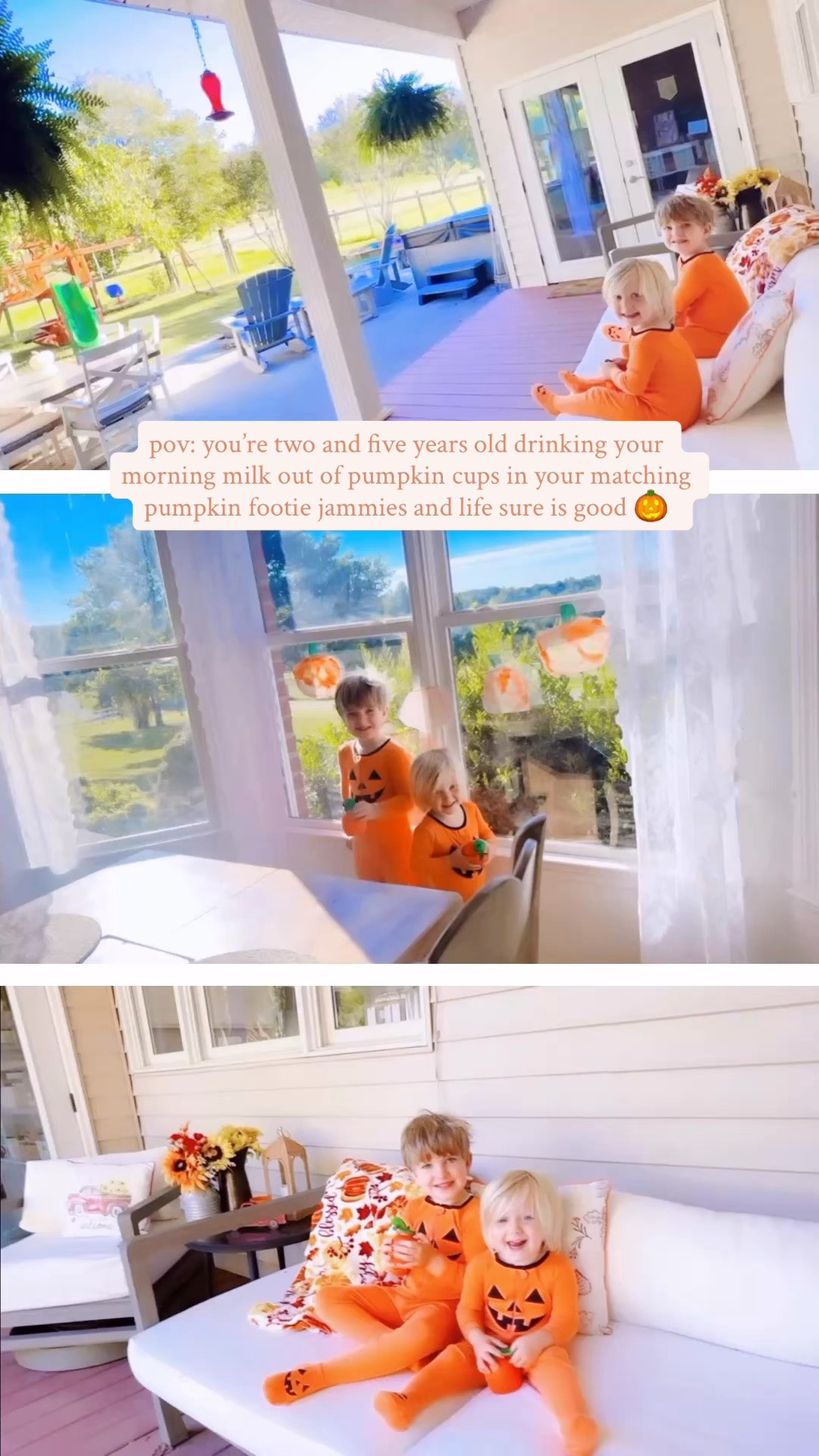 They’re just so cute and I can’t handle it 👶🏼🧡 - love these precious days 🍂🧺 and sweet slow mornings ☕️🌾 with my little pumpkins 🎃 so!! 🥰😍 And psst… yes!! 🙌🏽 I linked 🔗 these adorable ☺️ little matching fall footie jammies over on my LTKit shop for y’all - they are so comfy, cozy, and perfect for the fall season!! 🍁🤎 #mylittlepumpkins #matchingforever #matchingsiblingsets #pumpkinjammies #cutenessoverload