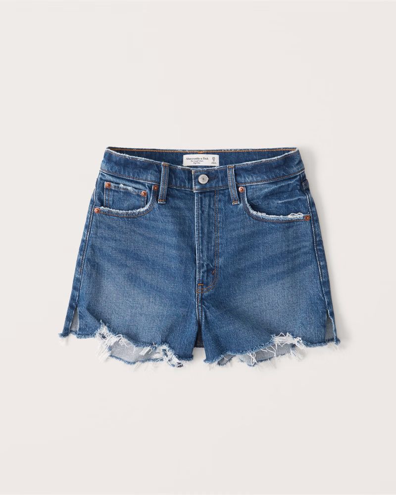 Women's Curve Love 90s High Rise Cutoff Shorts | Women's The A&F Getaway Shop | Abercrombie.com | Abercrombie & Fitch (US)