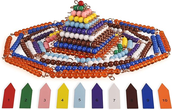 BOHS Montessori Bead Chains & Squares - Skip Counting, Multiplication, and Square Number Learning... | Amazon (US)