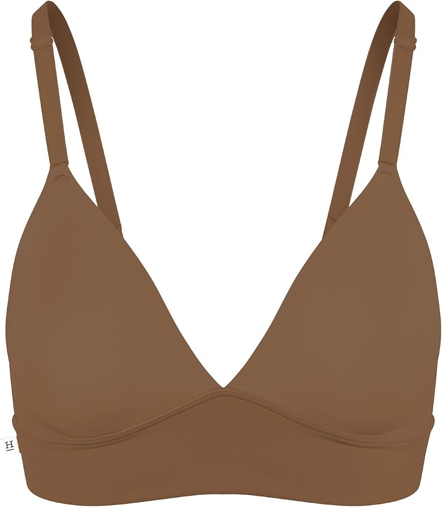 Bliss Triangle Bralette - Ultra-Soft & Lightweight, Deep V Bralette for Women | Amazon (US)