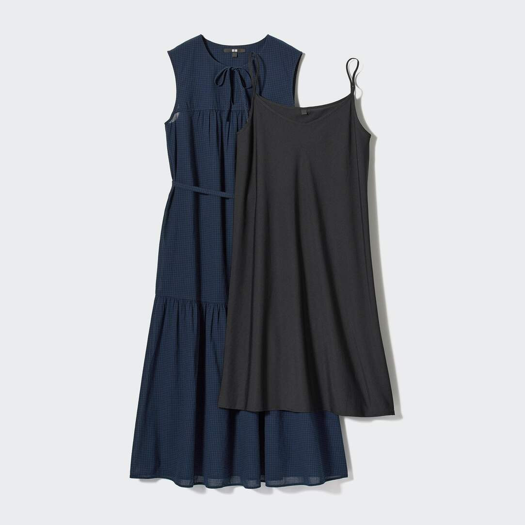 Light Cotton Checked Sleeveless Dress | UNIQLO (UK)