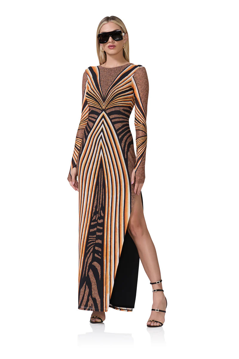 Nettie Dress - Caramel Animal | ShopAFRM