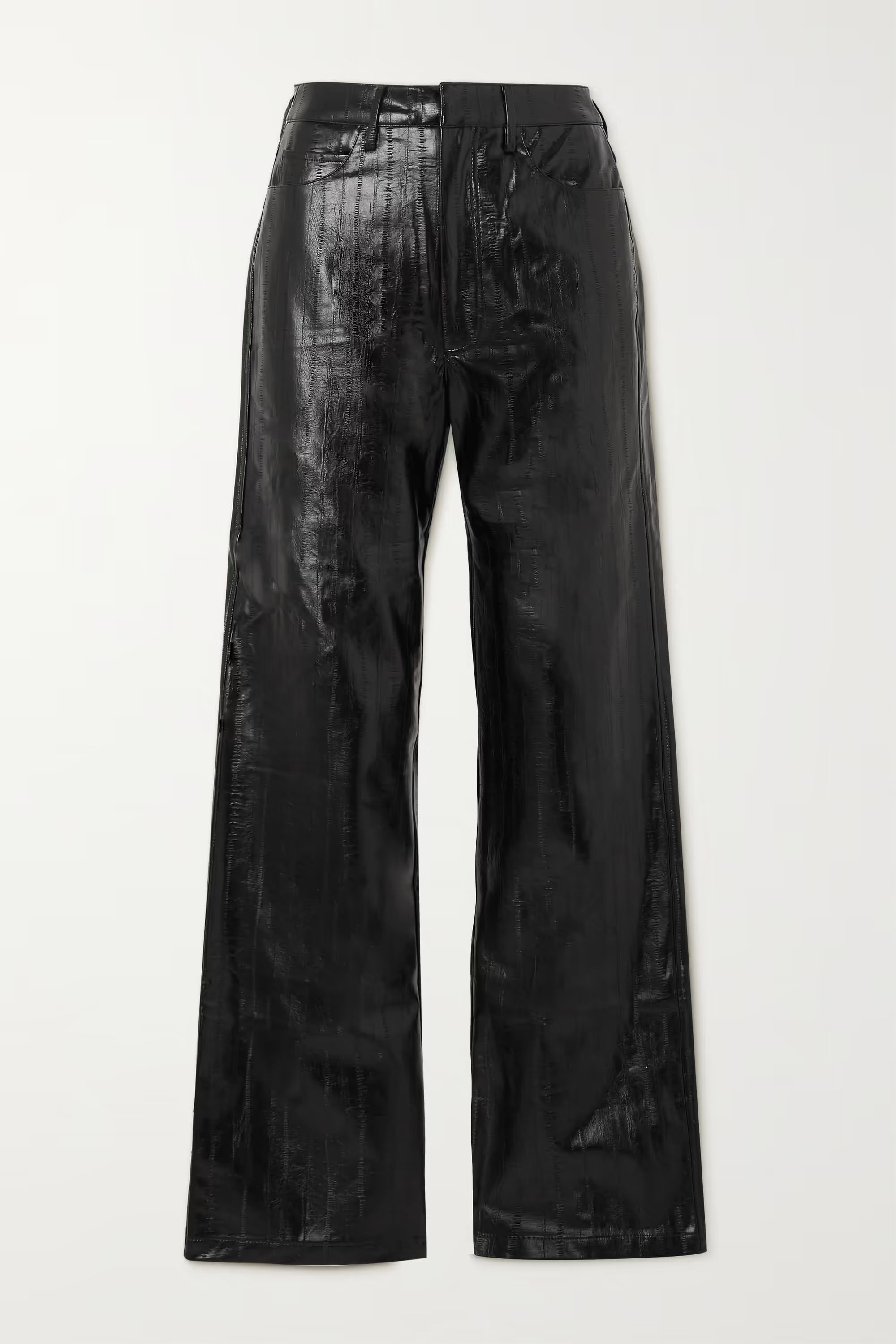 Black Rotie faux textured-leather straight-leg pants | ROTATE BIRGER CHRISTENSEN | NET-A-PORTER | NET-A-PORTER (UK & EU)