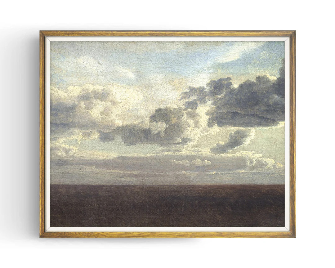 Moody Seascape Painting - Coastal Decor - Ocean Painting - Clouds - Beach House Decor - Sea Paint... | Etsy (UK)