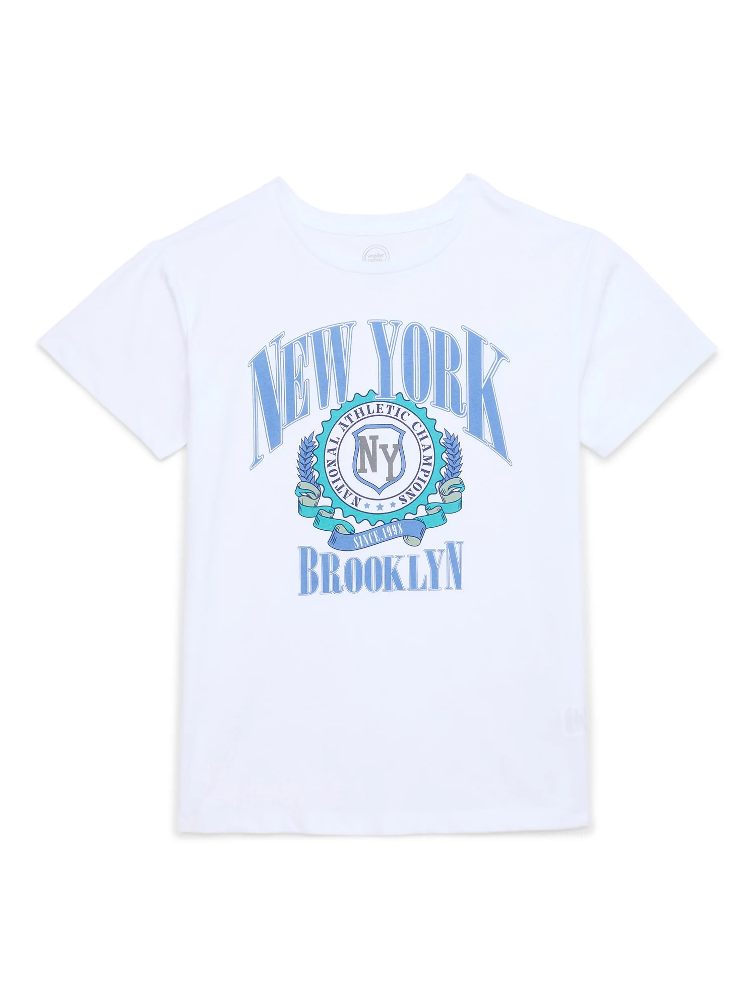 Wonder Nation Girls New York Athletic Short Sleeve Graphic T-Shirt, Sizes 4-18 | Walmart (US)