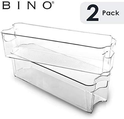 BINO Stackable Plastic Organizer Storage Bins, Small - 2 Pack - Pantry Organization and Storage R... | Amazon (US)